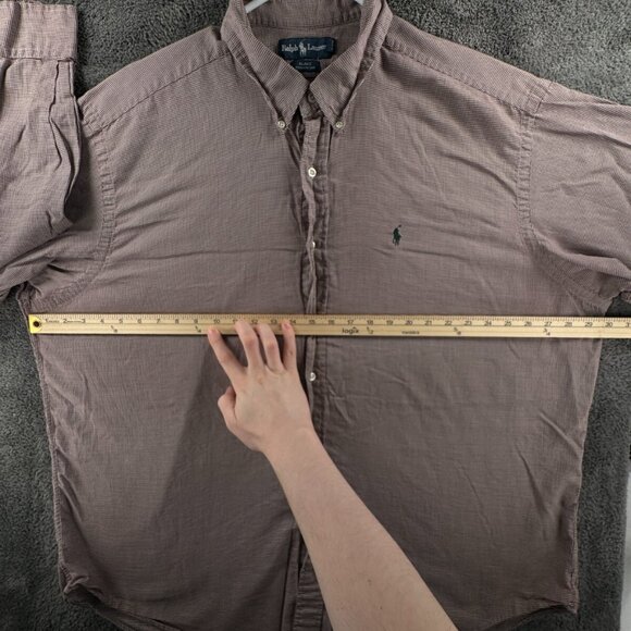 Ralph Lauren Blake Long Sleeve Cotton Button Up Shirt Brown Houndstooth 2XL - Picture 4 of 16
